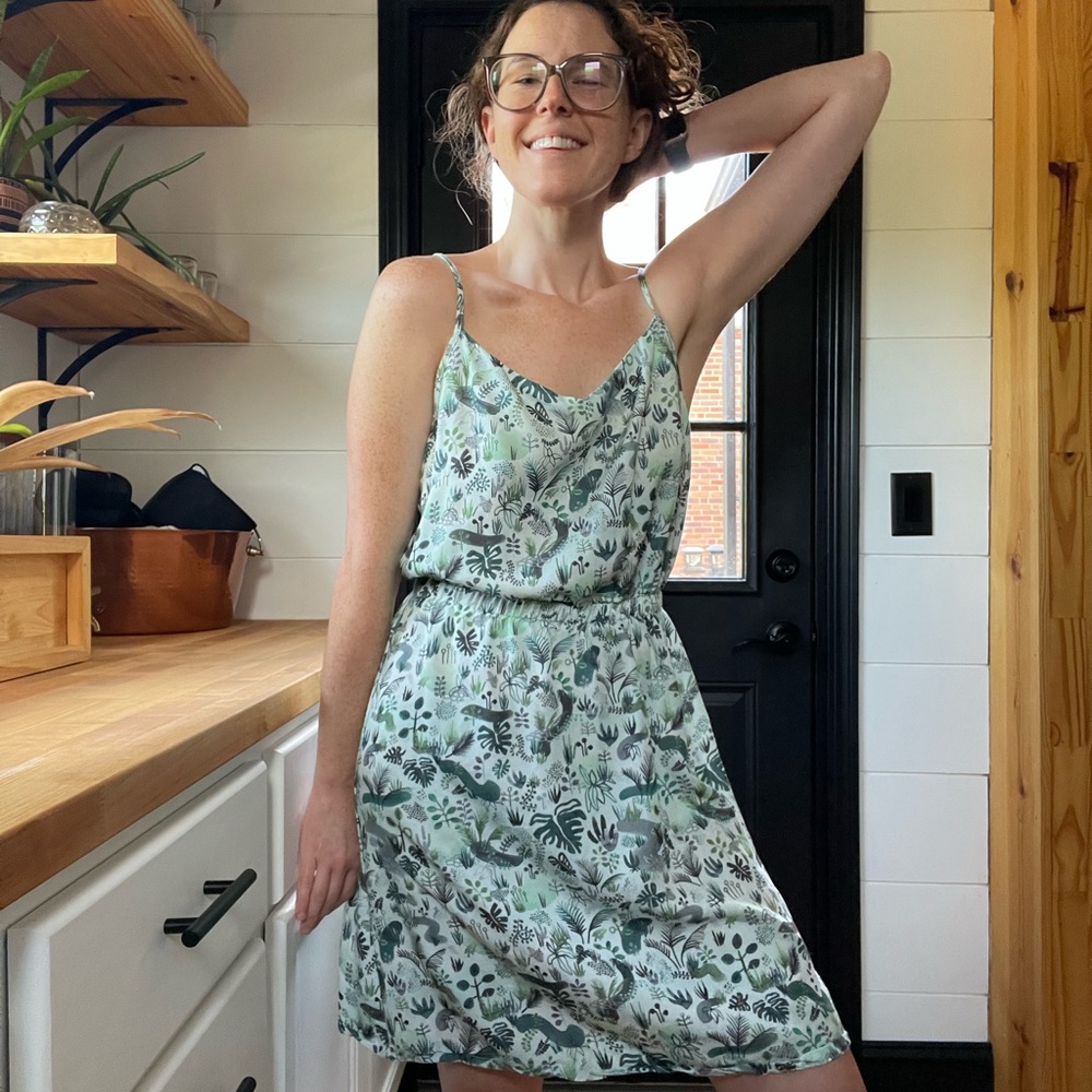Anthropologie Numph Green Sleeveless Sundress Mini